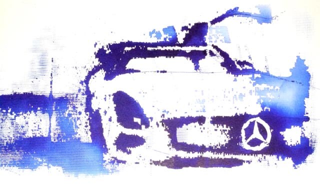 Aquarell ''Mercedes SLS in blau'' (Vorschau)